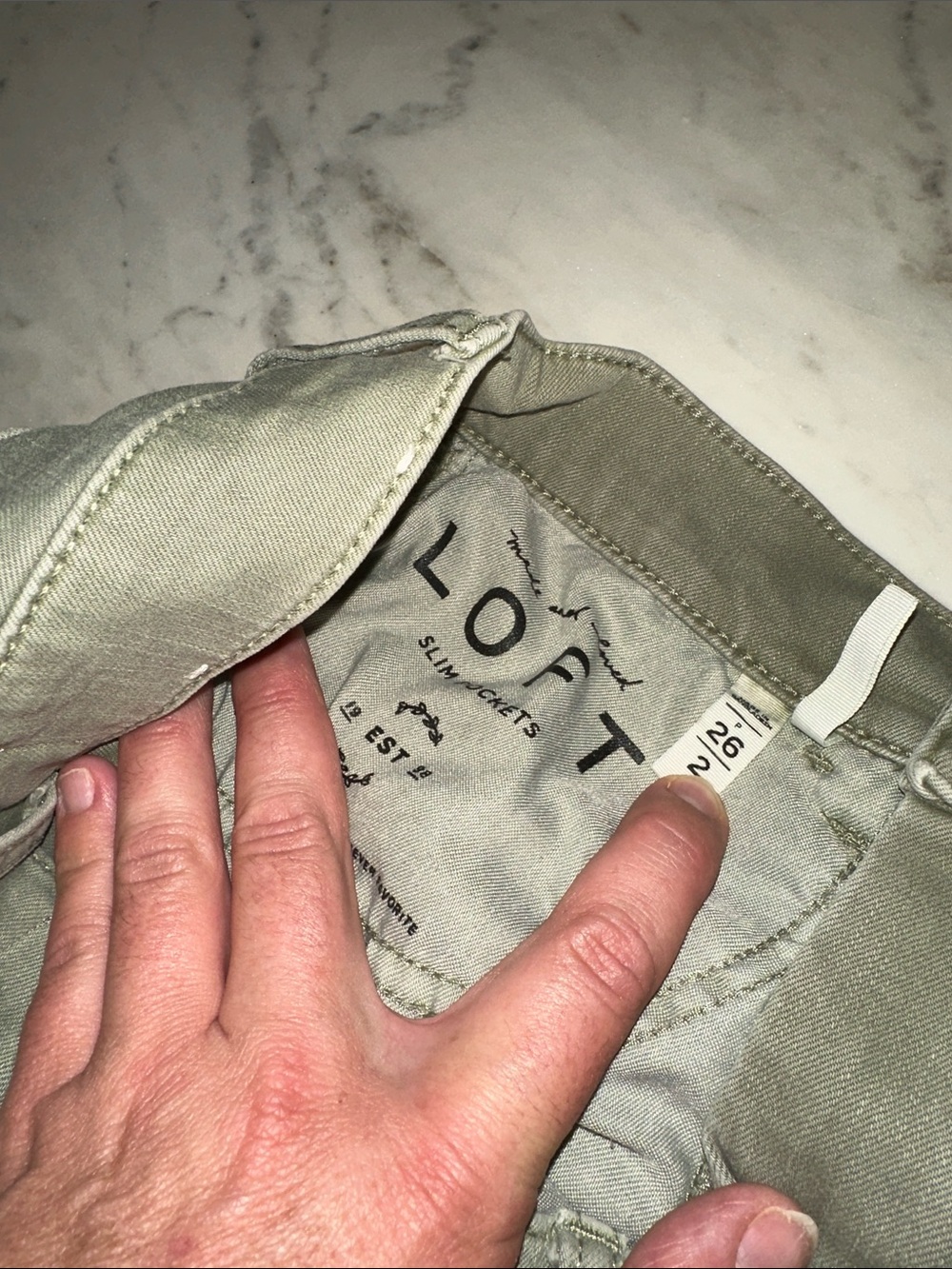 LOFT Olive Green High-Rise Cropped Jeans size 2 - Picture 4 of 10